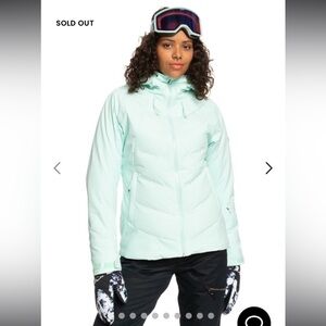 Roxy Dusk Insulated Snow Jacket Skiing Snowboarding Fair Aqua Size M